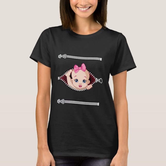 Adorable Baby Girl Peeking T-Shirt (Front)
