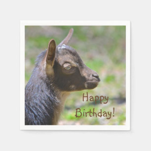 Adorable Baby Goat Birthday Napkin