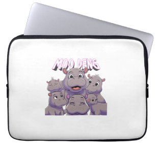 Adorable Baby Hippo Just A Girl Who Loves Moo Deng Laptop Sleeve