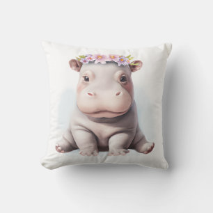 Adorable Baby Hippopotamus Cushion