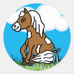 Adorable Baby Horse Brown  Pony Stickers