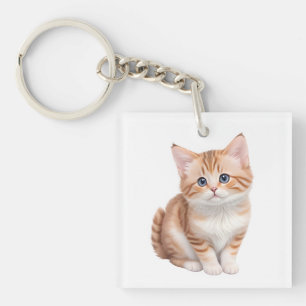 Adorable Baby Kitten Cute  Key Ring