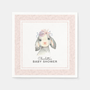 Adorable Baby Lamb Girl Baby Shower Napkin