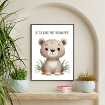 Adorable Baby Leopard Safari Wall Art 