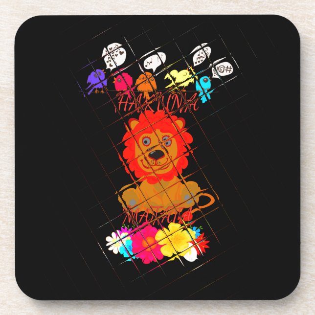 Adorable Baby Lion Art Design Motif Coaster (Front)