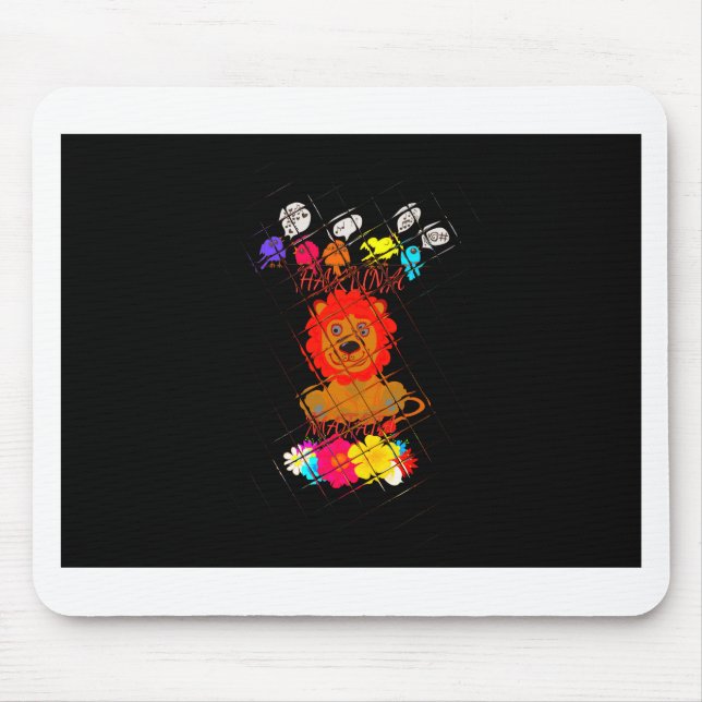 Adorable Baby Lion Art Design Motif Mouse Mat (Front)