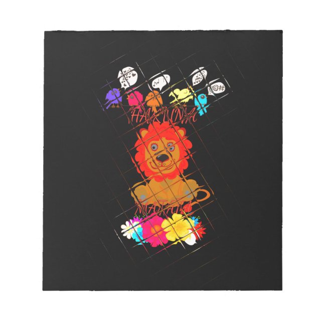 Adorable Baby Lion Art Design Motif Notepad (Front)