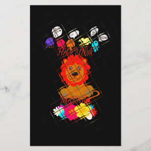 Adorable Baby Lion Art Design Motif Stationery