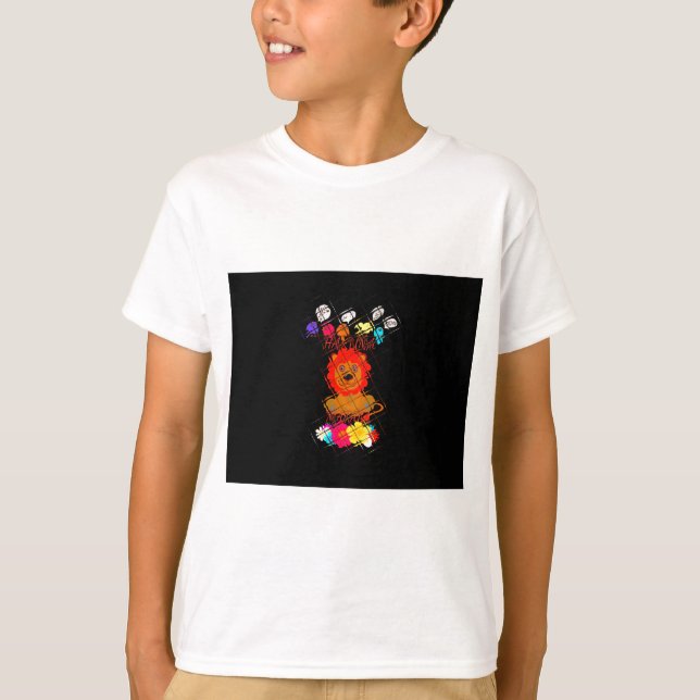 Adorable Baby Lion Art Design Motif T-Shirt (Front)