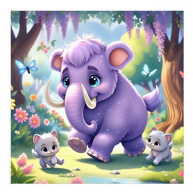 Adorable Baby Mammoth  Photo Print (Front)
