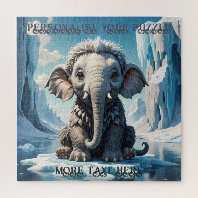 Adorable Baby Mammoth Playing in the Arctic Ocean Jigsaw Puzzle (Vertical)