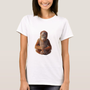 Adorable Baby Orangutan in Knitted Vest T-Shirt