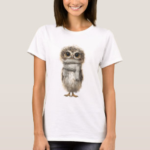 Adorable Baby Owl in Winter Scarf T-Shirt