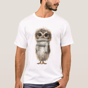 Adorable Baby Owl in Winter Scarf T-Shirt