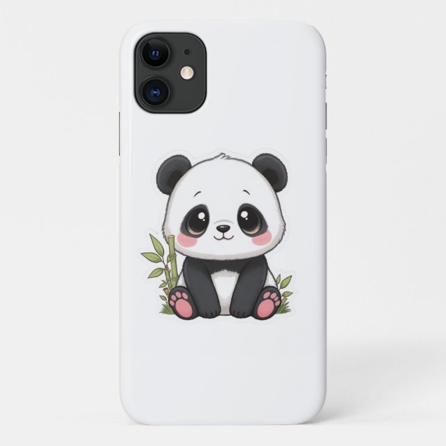 Adorable Baby Panda Bamboo Case-Mate iPhone Case (Back)