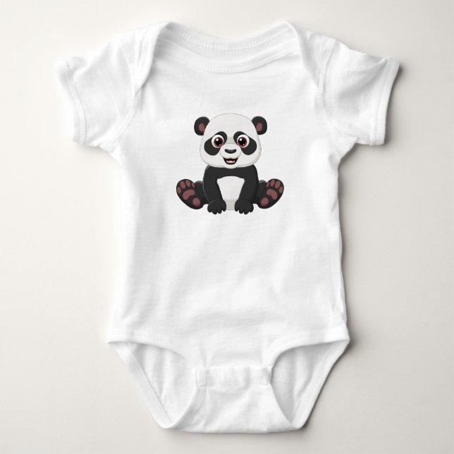 Adorable Baby Panda Love Bodysuit (Front)