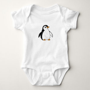 Adorable Baby Penguin Airbrush-Style Art Animal Bodysuit