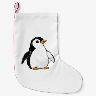 Adorable Baby Penguin Airbrush-Style Winter Art  Small Christmas Stocking