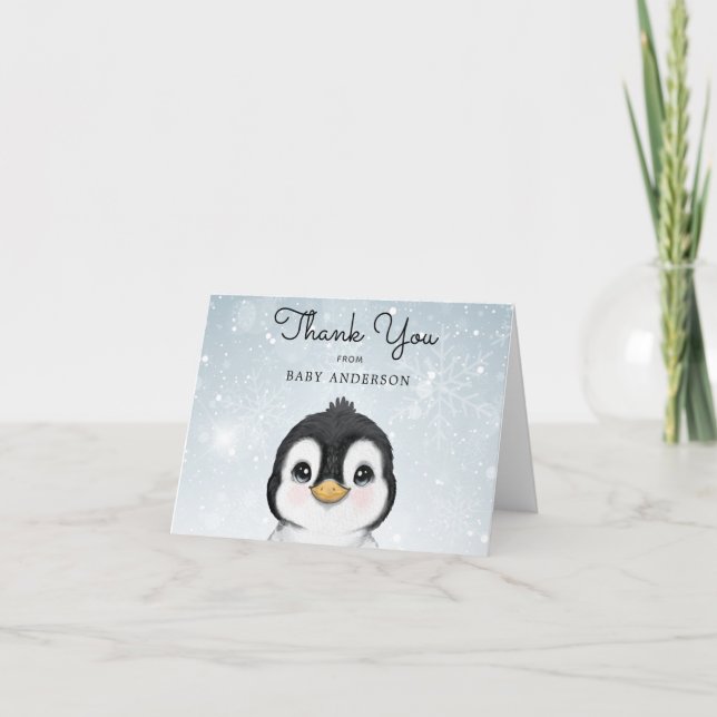 Adorable Baby Penguin Winter Thank You (Front)