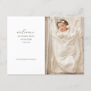Adorable Baby Photo Birth Announcement Postcard