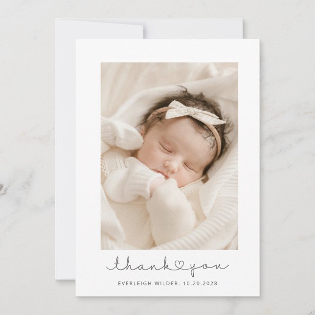Adorable Baby Photo Thank You  Announcement (Front)