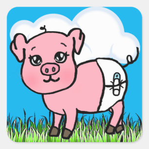 Adorable Baby Pig Stickers
