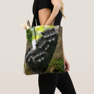 Adorable Baby Raccoons Tote Bag