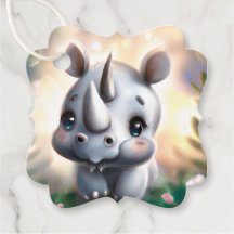 Adorable Baby Rhino Gift Tag