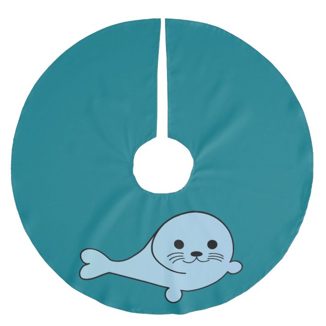 Adorable Baby Seal Brushed Polyester Tree Skirt (Front)