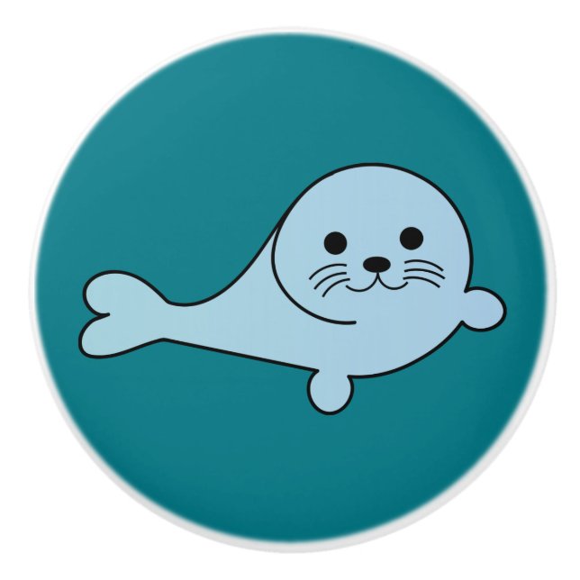 Adorable Baby Seal Ceramic Knob (Front)