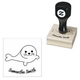 Adorable Baby Seal Rubber Stamp