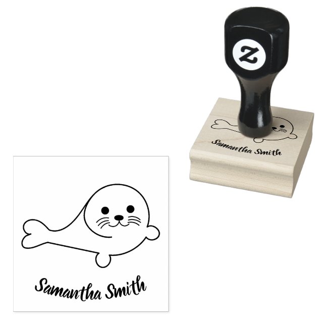 Adorable Baby Seal Rubber Stamp (Stamped)