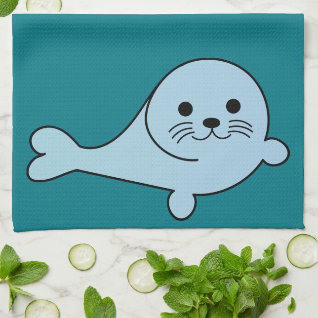 Adorable Baby Seal Tea Towel (Folded)