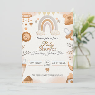 Adorable Baby Shower Invitations with a Soft Water