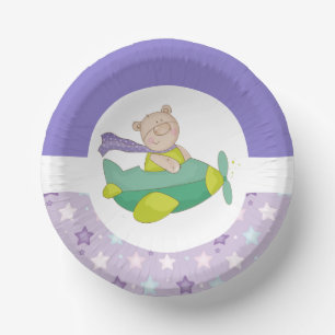 Adorable Baby Teddy Bear Paper Plate