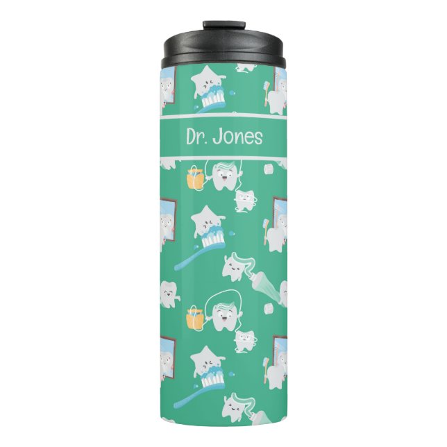 Adorable Baby Teeth Dental Office Dentist  Thermal Tumbler (Front)