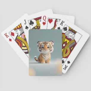 Adorable Baby Tiger Portrait Playing Cards