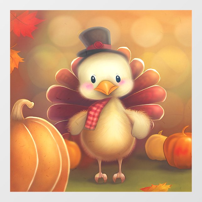 Adorable Baby Turkey Window Cling (Sheet)