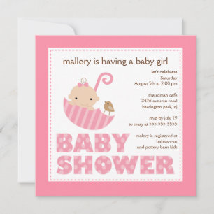 Adorable Baby Umbrella Baby Shower Invitation