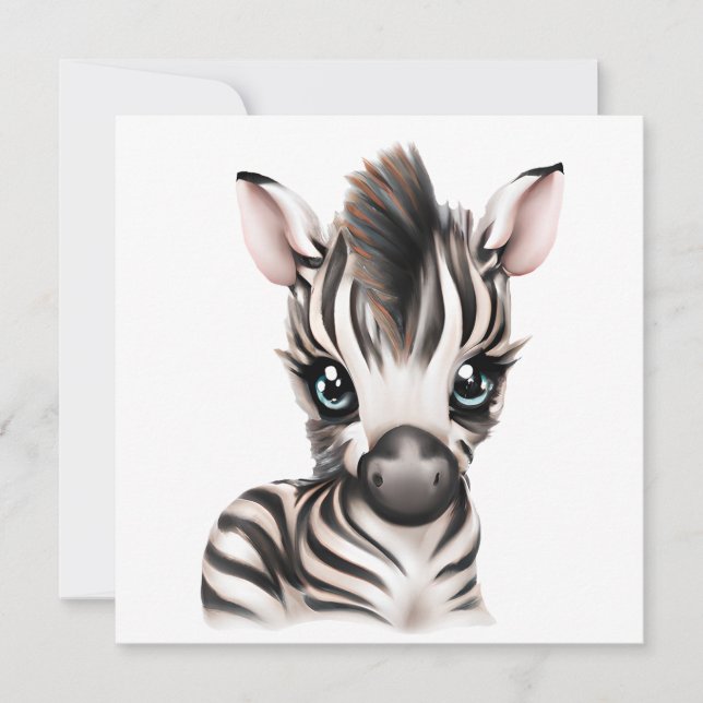 Adorable Baby Zebra Holiday Card (Front)