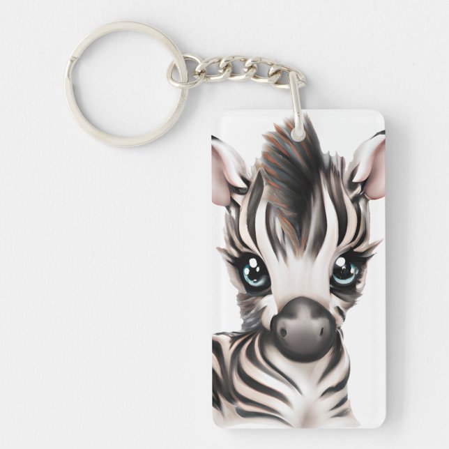 Adorable Baby Zebra Key Ring (Front)