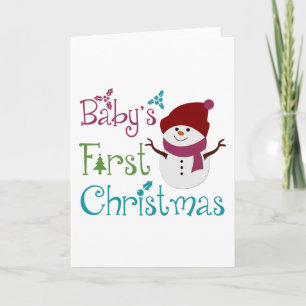 Adorable Babys First Christmas Holiday Card