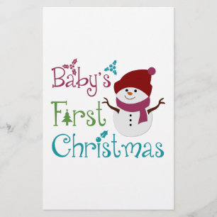 Adorable Babys First Christmas Stationery