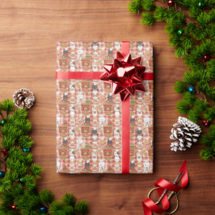 Adorable Baking Cats Christmas Chef Hat Feline Wrapping Paper