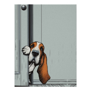 Adorable Basset Hound Dog Wall Art