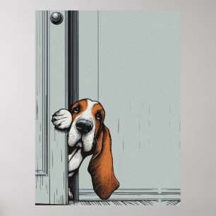 Adorable Basset Hound Dog Wall Art