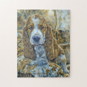 Adorable Basset Hound Puppy Jigsaw Puzzle
