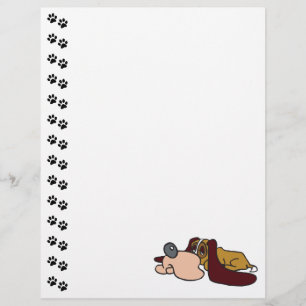 Adorable Basset Hound Puppy Letterhead