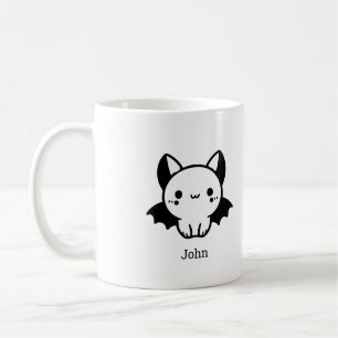 Adorable Bat Buddy - Kawaii Minimalist Nursery Art Coffee Mug