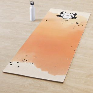 Adorable Bat Buddy - Kawaii Minimalist Nursery Art Yoga Mat